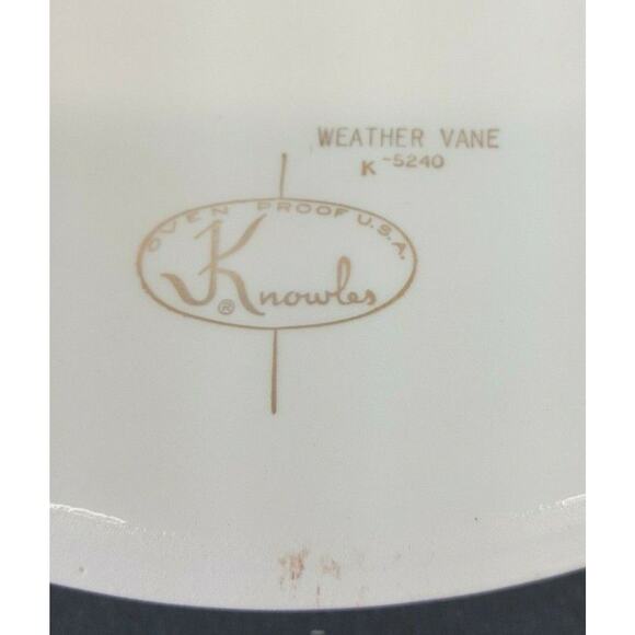 Edwin Knowles Weather Vane Rooster 11" Covered Vegetable Bowl w/Lid #K-5240 MCM - Picture 9 of 10